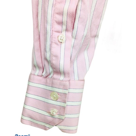 Vintage GUESS Men's Pink Striped Button-Down Dress Shirt Size XL/XXL - Picture 5 of 10